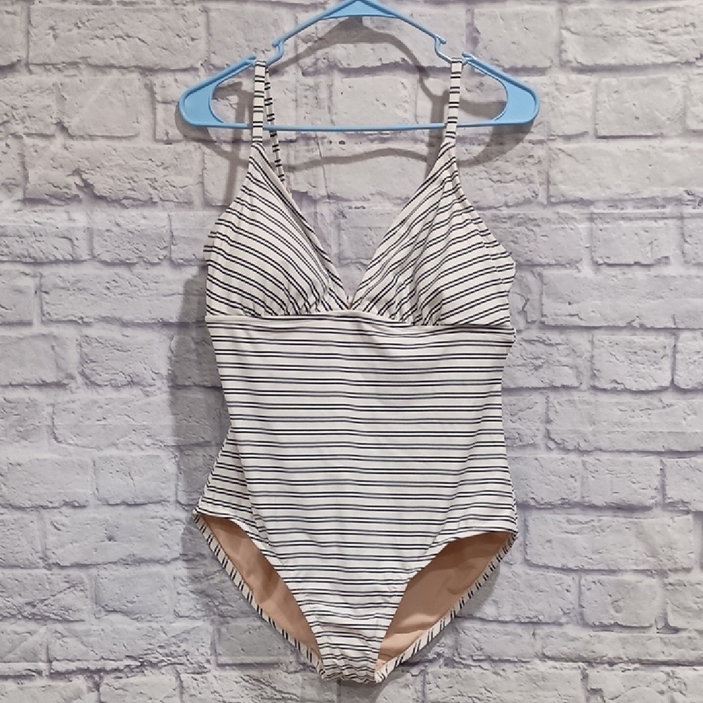 Kona Sol Black and White One Piece Swimsuit Classic Style